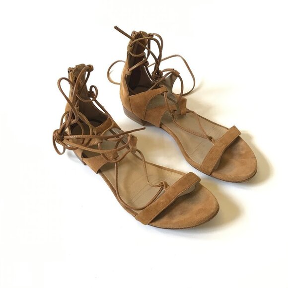 Stuart Weitzman Gladiator Sandals 6 Brown Suede - Picture 3 of 13